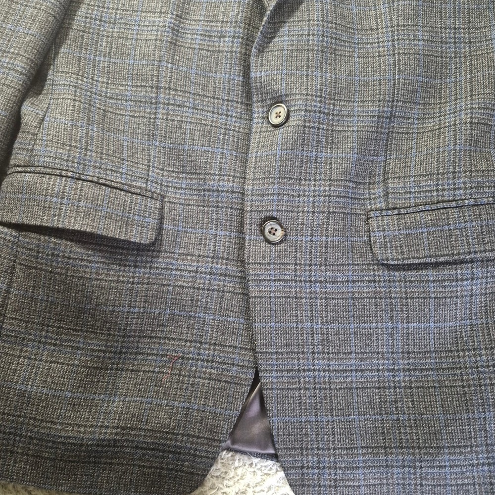 Lauren Ralph Lauren Glen Plaid Wool Blazer 39R Mens Charcoal Blue Sport Coat - Picture 4 of 9